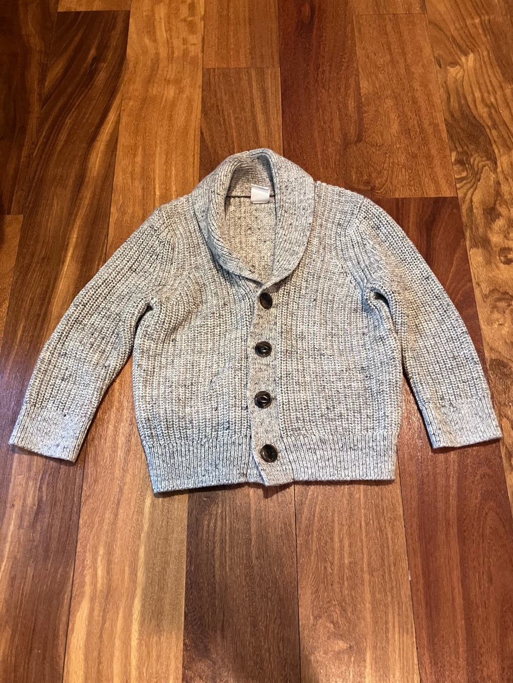GAP Kids Shawl Collar Button Cardigan - Gray
